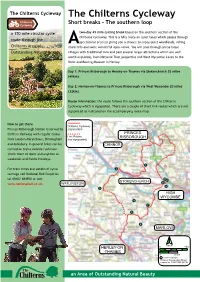 The Chilterns Cycleway the Chilterns Cycleway Chilterns Short Breaks - the Southern Loop Cycleway