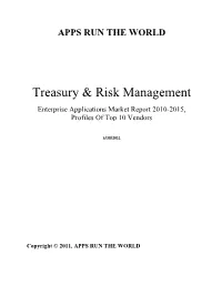 Treasury and Risk Management Applications Market 2010-2015