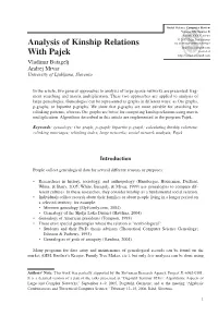 Analysis of Kinship Relations with Pajek 3