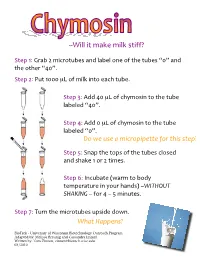 Chymosin: a Puzzle in Designing Experiments to Test Many Possible Explanations