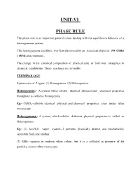 Unit-Vi Phase Rule