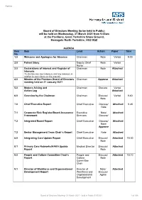 Board of Directors Meeting (To Be Held in Public)