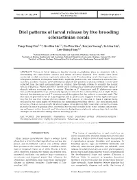 Diel Patterns of Larval Release by Five Brooding Scleractinian Corals