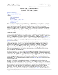 EMERGING TECHNOLOGIES Dymamic Web Page Creation