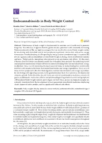Endocannabinoids in Body Weight Control