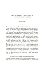 Preposed Phonetic Complements in Maya Hieroglyphic Writing