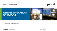 Remote Operations on 16-IDB Laser Heating 2020-3