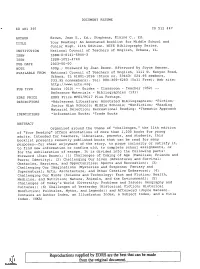 Reproductions Supplied by EDRS Are the Best That Can Be Made from the Original Document. Your Pca an Annotated Booklist for Middle &Hod