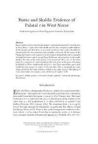 Runic and Skaldic Evidence of Palatal R in West Norse. Futhark 9–10