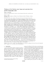 Thickness of the Martian Crust: Improved Constraints from Geoid-To-Topography Ratios Mark A