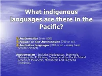 What Languages Are There in the Pacific?