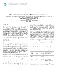 Application of Multiple Sensors in Monitoring Land Subsidence in Central Taiwan