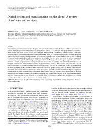 Digital Design and Manufacturing on the Cloud: a Review of Software and Services