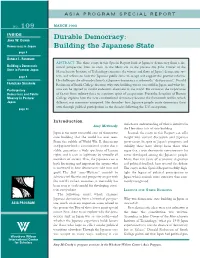 Durable Democracy: Building the Japanese State NO