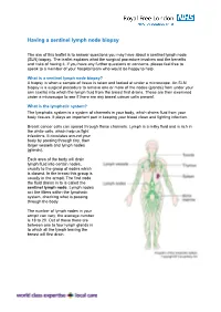 Having a Sentinel Lymph Node Biopsy