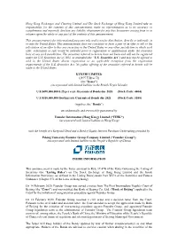 Hong Kong Exchanges and Clearing Limited and the Stock Exchange Of