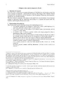 Religious Values and Development in Brazil