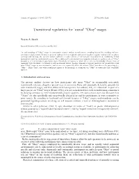 Transitional Regularities for `Casual' "Okay" Usages