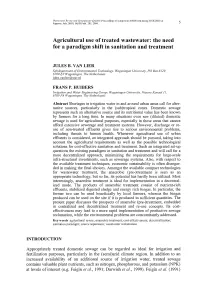 Agricultural Use of Treated Wastewater: the Need for a Paradigm Shift in Sanitation and Treatment