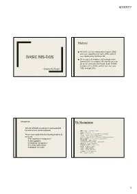 Basic Ms-Dos