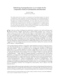 Cosmopolitanism’ As an Analytic for the Comparative Study of Globalization and Education