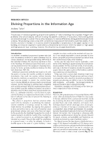 Divining Proportions in the Information Age