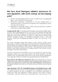 Net Zero Asset Managers Initiative Announces 41 New Signatories, with Sector Seeing ‘Net Zero Tipping Point’
