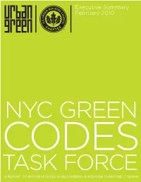 Nyc Green Codes Task Force a Report to Mayor Michael R