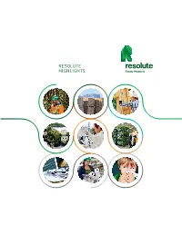 Resolute Highlights Table 1 About Us of Contents 1 Strategy 2 Operations