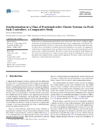 Synchronization in a Class of Fractional-Order Chaotic Systems