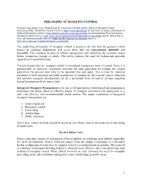 1 PHILOSOPHY of MOSQUITO CONTROL the Underlying