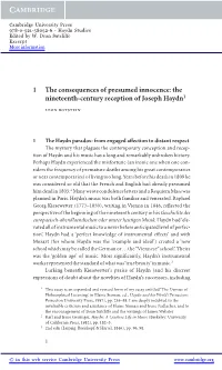 1 the Consequences of Presumed Innocence: the Nineteenth-Century Reception of Joseph Haydn1 Leon Botstein