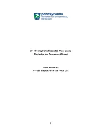 2014 Pennsylvania Integrated Water Quality Monitoring and Assessment Report