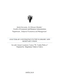 Analysis of Convergence in the Economic and Monetary Union