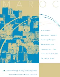 Assessment of Morocco's Technical Assistance Needs in Negotiating and Implementing a Free Trade Agreement with the United Stat