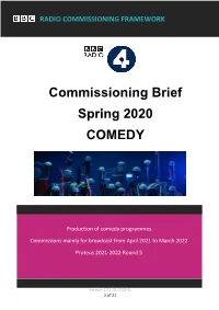 Commissioning Brief Spring 2020 COMEDY