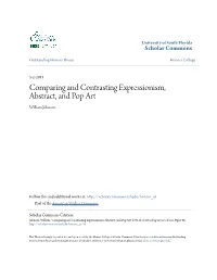 Comparing and Contrasting Expressionism, Abstract, and Pop Art William Johnson