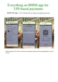 Everything on BHIM App for UPI-Based Payments