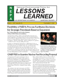 First Quarter FY 2007, NEPA Lessons Learned