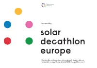 Hosting the Next Premiere, International, Student-Driven Renewable Energy ‘Design & Build’ SDE Competition Event