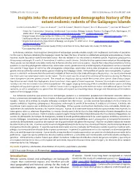 Insights Into the Evolutionary and Demographic History of the Extant Endemic Rodents of the Galápagos Islands