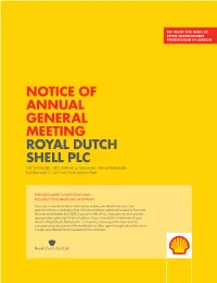 Notice of Meeting 2013 | Reports.Shell.Com