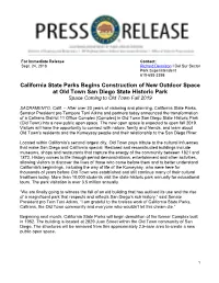 Old Town San Diego SHP New Outdoor Open Space Annoucement