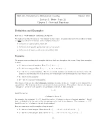 Sets - June 24 Chapter 1 - Sets and Functions