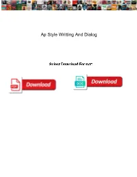 Ap Style Writting and Dialog