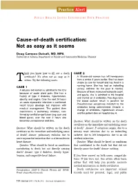 Cause-Of-Death Certification: Not As Easy As It Seems