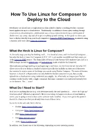 How to Use Linux for Composer to Deploy to the Cloud