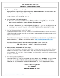 IHSS Provider Paid Sick Leave Frequently Asked Questions (Faqs)