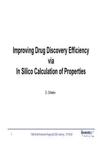 Improving Drug Discovery Efficiency Via in Silico Calculation of Properties