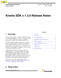 Kinetis SDK V.1.3.0 Release Notes